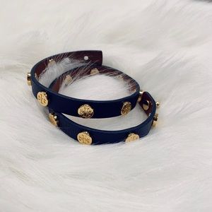 Tory Burch Double Wrap Stud Logo Bracelet